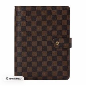 Checkered Brown and Black Planner Cover A5 Refillable ( without paper )